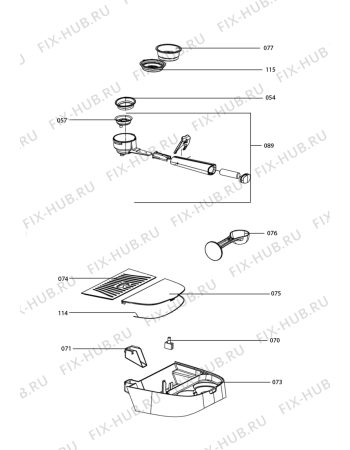 Взрыв-схема кофеварки (кофемашины) Electrolux EEA250 - Схема узла Accessories